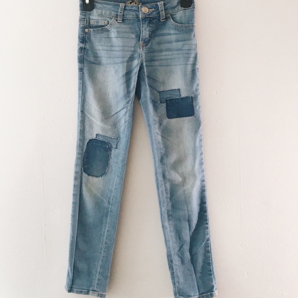 Justice Patchwork Blue Jeans